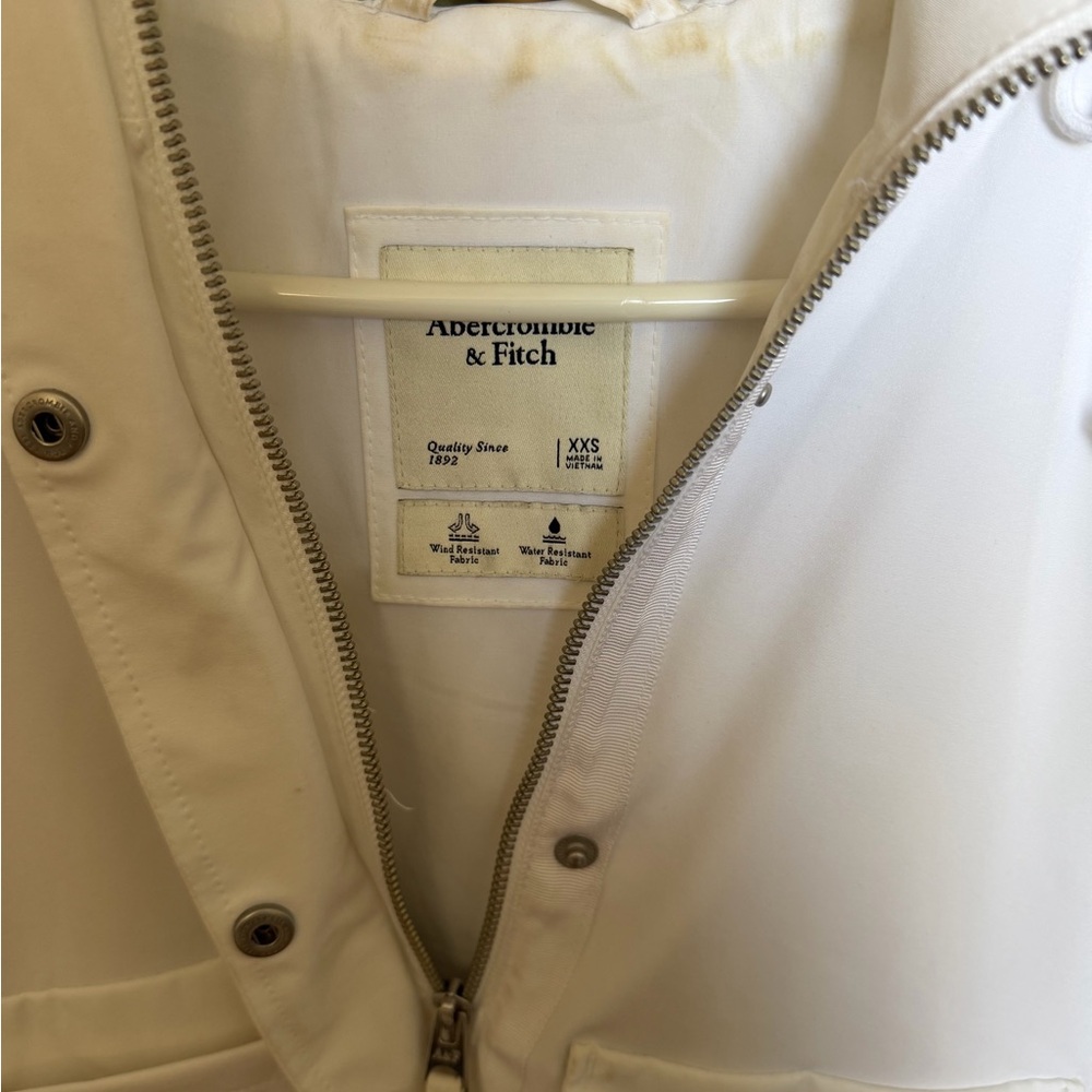 Abercrombie & Fitch Cropped Hooded Utility Jacket White - Picture 4 of 7
